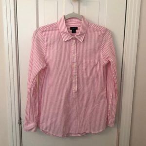 J. Crew Pink & White Striped Shirt